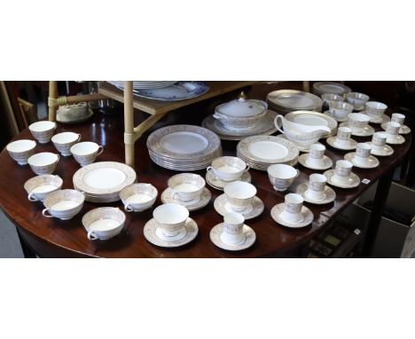 A Royal Doulton bone china “Sovereign” ninety-two piece extensive part dinner, tea, &amp; coffee service.