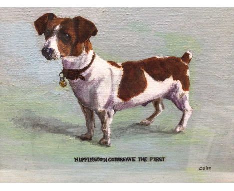 English School 20th Century, oil on board, "Nippington Cotgreave the First", a terrier, initialled and dated '82, in painted 