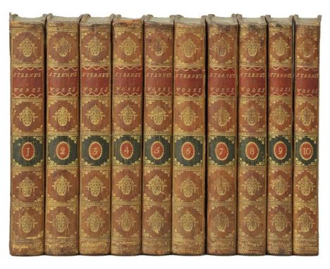 Sterne (Laurence). Works, 10 volumes, 1788, engraved portrait frontispiece to volume 1, nine engraved plates, marbled endpape