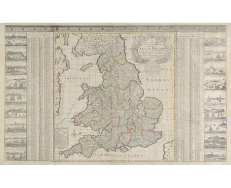 England & Wales. Willdey (George), A new and correct map of England & Wales now called South Britain, done from the latest su