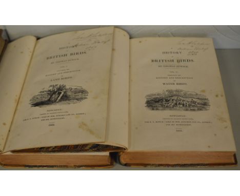 Bewick (Thomas).  A History of British Birds (Land/Water), 2 volumes, Newcastle, 1832,  numerous wood-engravings, occasional 