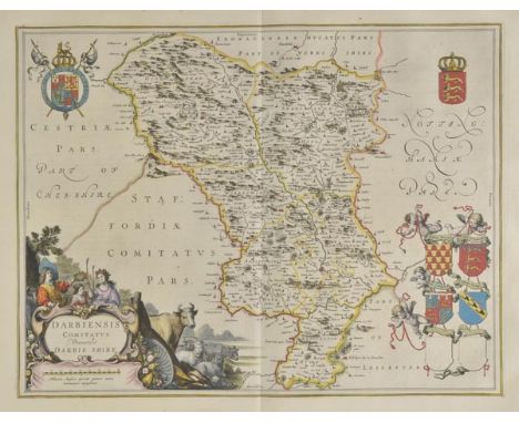 British county maps. Blaeu (Johannes), Darbiensis comitatus vernacule Darbie shire, Episcopatus Dunelmensis vulgo The Bishopr