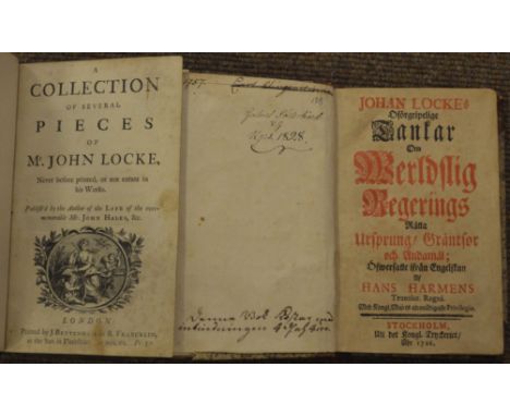 Locke (John).  A Collection of Several Pieces of Mr John Locke, Never before printed, or not extant in his Works, 1st edition