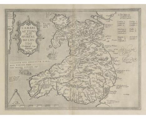 Wales. Lhuyd (Humphrey, Ortelius Abraham), Cambriae typus auctore Humfredo Lhuydo Denbigiense Cambrobritano, [1592], uncolour