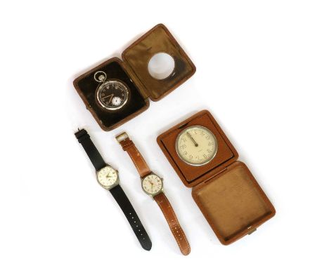 A quantity of watches, to include a WWII Unitas military pocket watch, with broad arrow mark to the case back, marked G.S.T.P