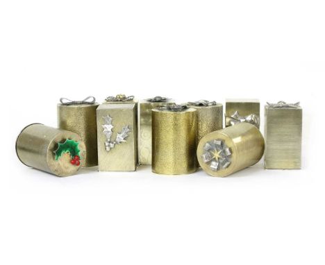 A set of ten silver and silver gilt Christmas Carol boxes, by Stuart Devlin, London 1971-1980'Good King Wenceslas...', London