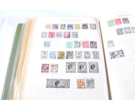 Three albums of mixed WORLD stamps each album well populated including King George VI stamp album of Commonwealth, The New Id