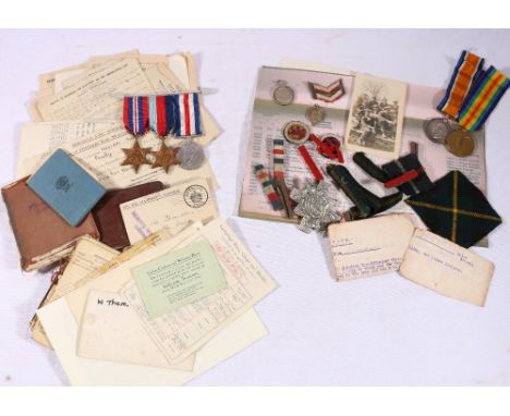 Father and Son group, WWII war medal, 1939-1945 star and France and Germany star with a wealth of ephemera pertaining to 1476