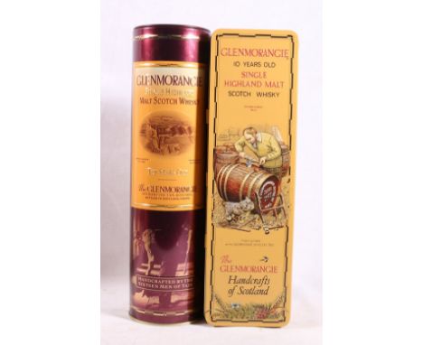 GLENMORANGIE ten year old Highland single malt Scotch whisky 75cl 40% volume in coppering casks tin and GLENMORANGIE ten year