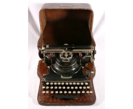 Hammond Multiplex typewriter made in the USA in oak case.