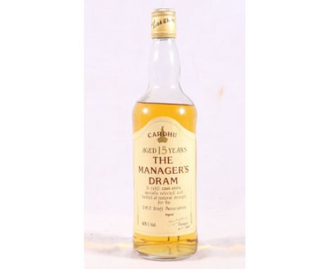 CARDHU The Manager's Dram fifteen year old single malt Scotch whisky bottled for the SMD Staff Association 63% volume, bears 