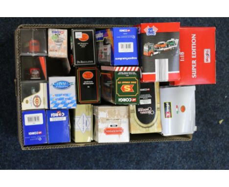 Corgi model vehicles including TY86601 Superhaulers Scania Race Transporter 59516 Eddie Stobart Volvo lorry, 97264 Cardiff tr