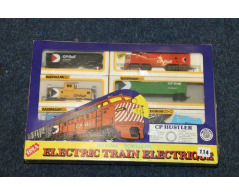 Bachmann HO scale electric train set CP Hustler with diesel locomotive etc individually boxed.