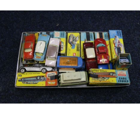 Corgi Toys including 261 James Bond Aston Martin DB5, 263 Martin by Rambler Sports fastback, 345 MGC GT Competition model, 31