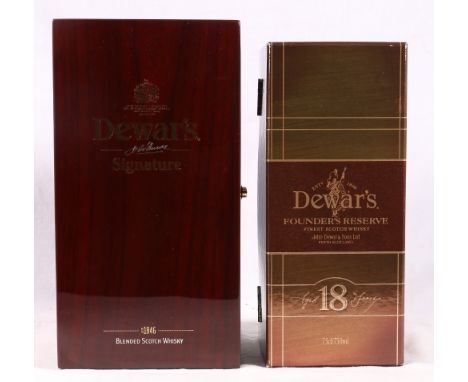 DEWAR'S Signature blended Scotch whisky, bottle number A14908 75cl 43% volume, boxed and DEWAR'S Founders Reserve eighteen ye