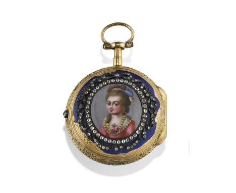 OROLOGIO DA TASCA SVIZZERO CON DOPPIA CASSA, FIRMATO JEAN ROBERT SORET, PERIODO LUIGI XVI Cassa in oro liscio, collarino circ