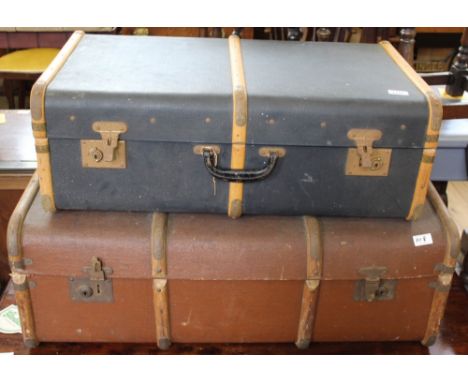 Two vintage cabin trunks