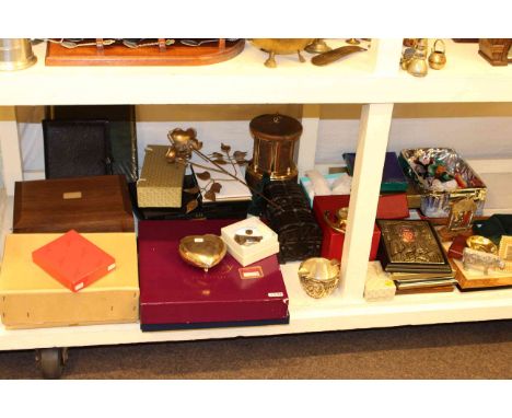 Asprey photograph album and thermometer and barometer, Russian icon, boxes, frames and collectables