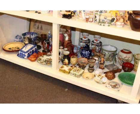 Collection of assorted china and map print