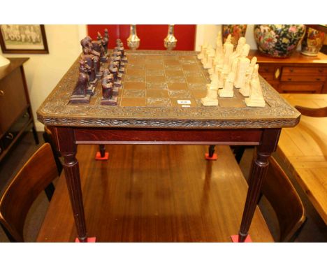 Modern chess table and chess set