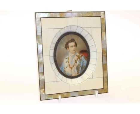 Early 20th Century ivory framed portrait miniature in 18th Century style