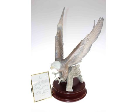 Large Lladro 'Justice Eagle' on wood plinth 236/1500