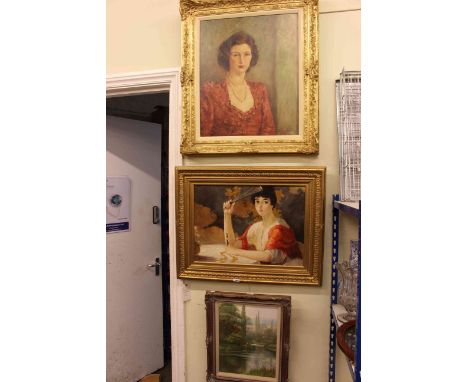Z*** Romer, Portrait of a lady, signed and dated 1948, oil on canvas, framed; and three further paintings (4)