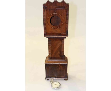 19th Century mahogany miniature longcase clock