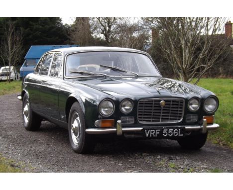 Very rare Series I 4.2-litre XJ6 in British Racing Green with a manual gearbox and overdrive. Unveiled in 1968, Jaguar's XJ6 