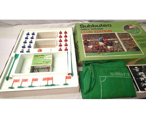 Subbuted club edition table football, in very good to excellent condition, plus two throw in players, box is fair to good con