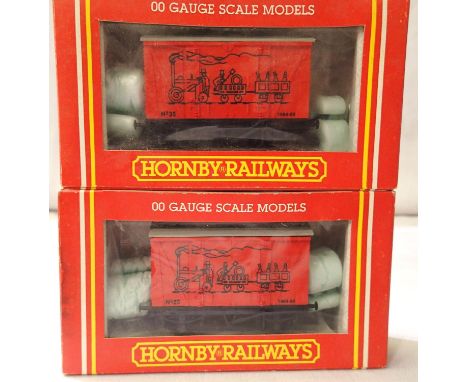 Two Hornby R6099 box van, Pendle Forest, red, limited edition (only 500), excellent condition, boxes with storage wear. P&amp