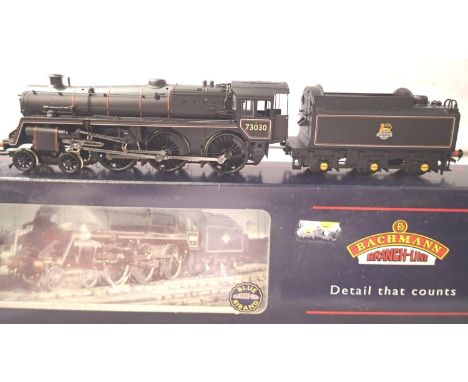 Bachmann 32-503 class 5MT, 73030 Black Early Crest, excellent condition, box with wear. P&amp;P Group 1 (£14+VAT for the firs