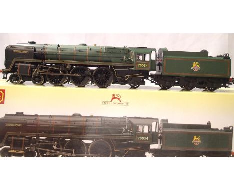 Hornby R3444 Britannia class locomotive Thomas Hardy, 70034, Green Early Crest, near mint condition, box with storage wear. P