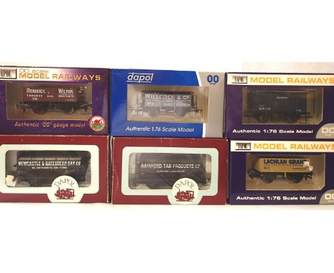 Six Dapol OO scale wagons including Wessex wagons limited edition, S.N.S.O Devonport box van. Mostly very good - excellent co