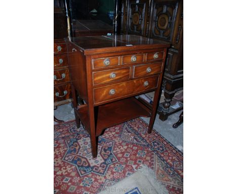 A good reproduction Mahogany collector's Cabinet by Reprodux, having twin flap fold-out top opening to reveal rectangular top