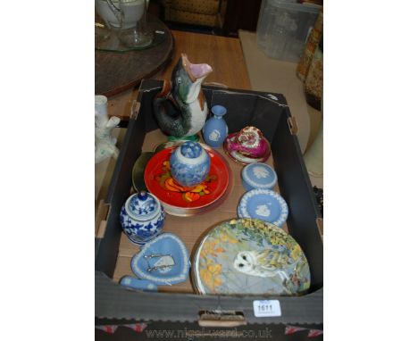 A quantity of china including an old pottery Vase in the shape of a fish with an open mouth, 11'' tall, pair of Ilfracombe di