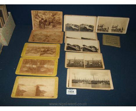 A quantity of 88 x 174 mm Stereoscopic Slides (5) of American scenes incl. Niagara Falls, Santiago Lake 489, N. Fitzchurch St