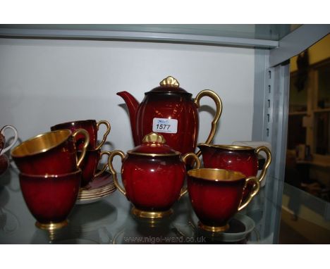 A Carltonware 'Rouge Royale' Coffee service