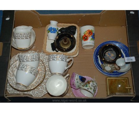 A Gladstone Teaset comprising six cups, saucers and tea plates, bread and butter plate, milk jug and sugar bowl, etc.