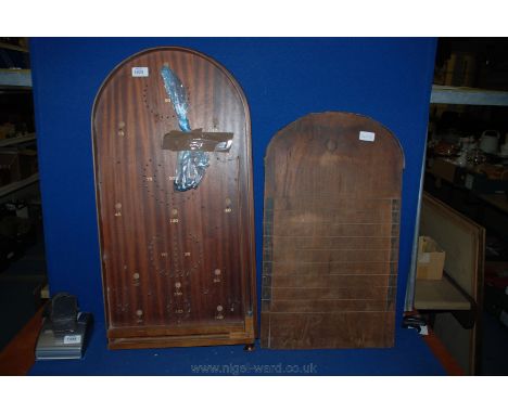 A Bagatelle Board with eight balls and a Shove halfpenny Board