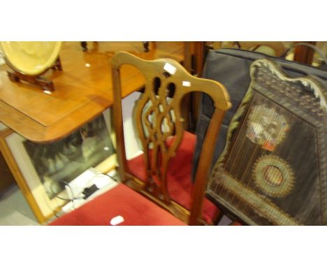 Set of four vintage mahogany Chippendale style dining chairs
