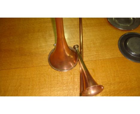 VIntage brass and copper hunting horn & coaching horn (no makers marks)
