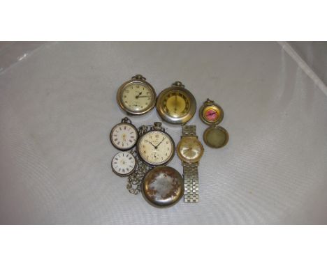 Assorted pocket watches spares / repairs including  Smiths, Ingersoll , Timex wristwatch, compass etc. 
