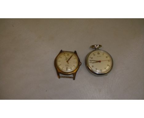Vintage Kosta 25 Ruby Automatic Nivaflex Gents wristwatch & Olma fob watch 