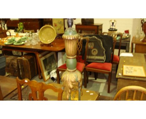 Early 20th century metal and mirror work standard lamp