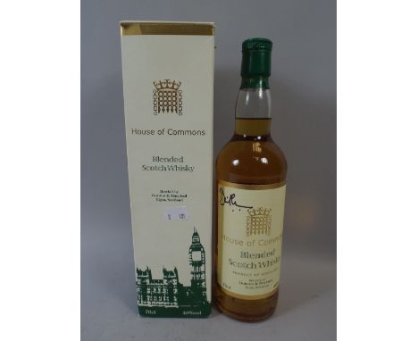 A Bottle of House of Commons Scotch Whisky with Original Box Signed By David Cameron.