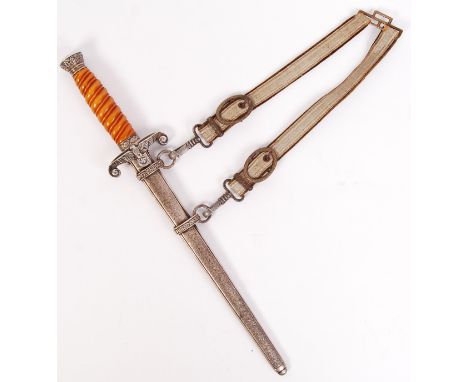An original WWII Second World War Third Reich Nazi Army dagger. The blade marked for Alcosa Solingen. With the original and c