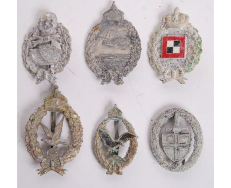 A collection of 6x 20th century (presumed reproduction) WWII Second World War German Nazi Party / Third Reich medals / badges