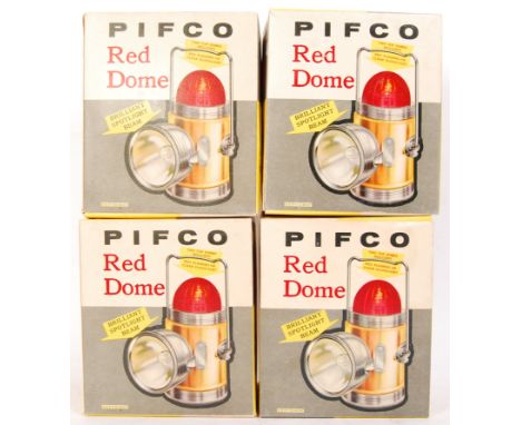 A set of 3x vintage NOS New Old Stock ' Empire Made ' Pifco Red Dome car Spotlight Beam lamps. No. 1440. Battery powered. All
