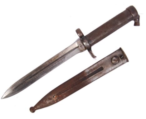 A late 19th century 1896 pattern Swedish rifle bayonet by Jerneolaget of Eskilstuna. Number 345. Maker mark 'EJ AB' to top of